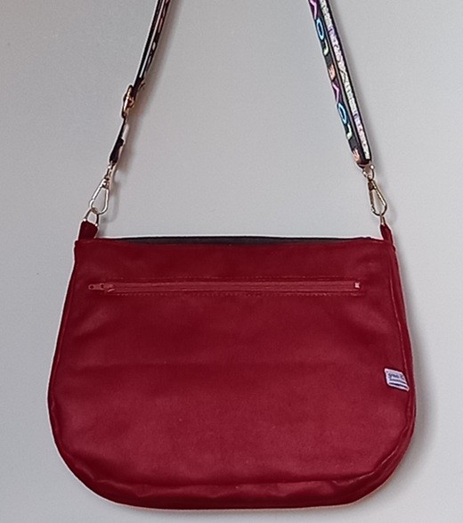 Besace 260036 suédine rge orangé hibou brodé.3