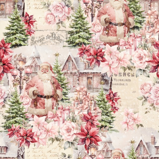 christmas magic scene rose , blank