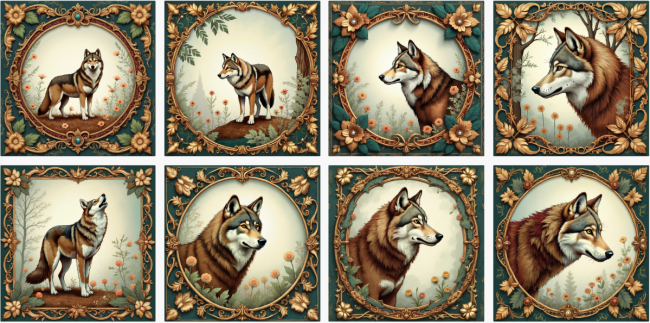 lingettes loups vert sombre