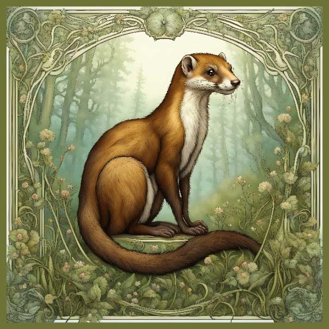 FURET ASSIS ART NOUVEAU VERT
