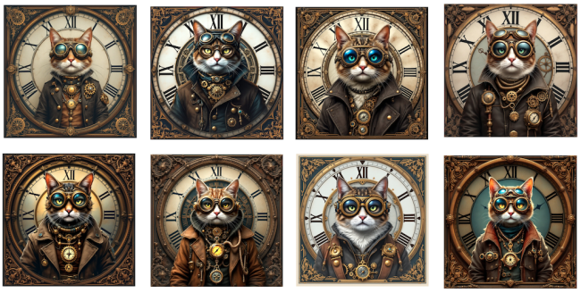 LINGETTE CHATS HORLOGE STEAMPUNK