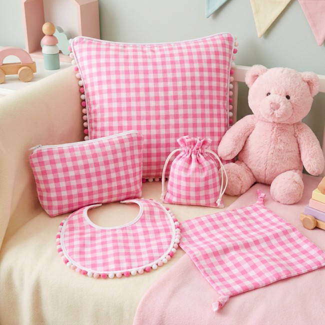 vichy rose coussins
