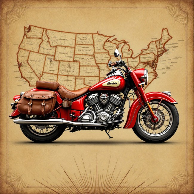 MOTO ROUGE VINTAGE PROFIL