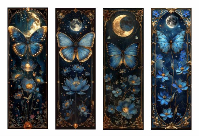 SIGNET PAPILLONS BLEUS