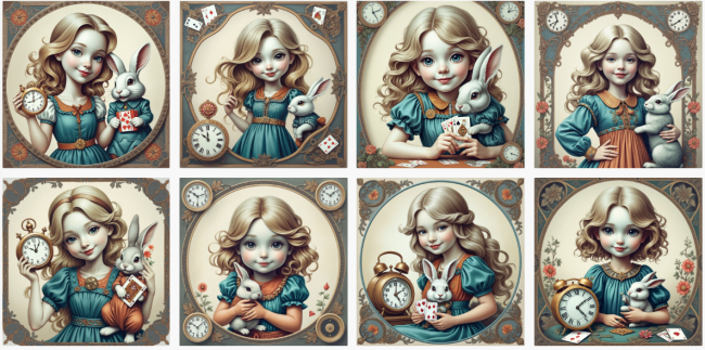 lingette alice lapin blanc cartoon