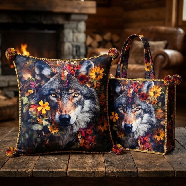 Carré 45X45 LOUP - velours extra soft