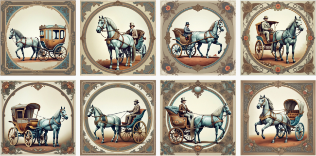 lingette chevaux caleches victorien