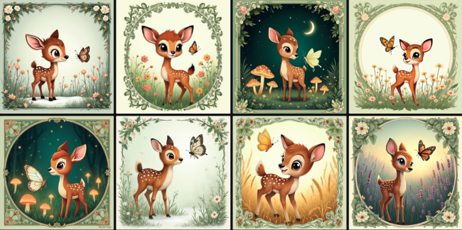 lingettes faon cartoon vert