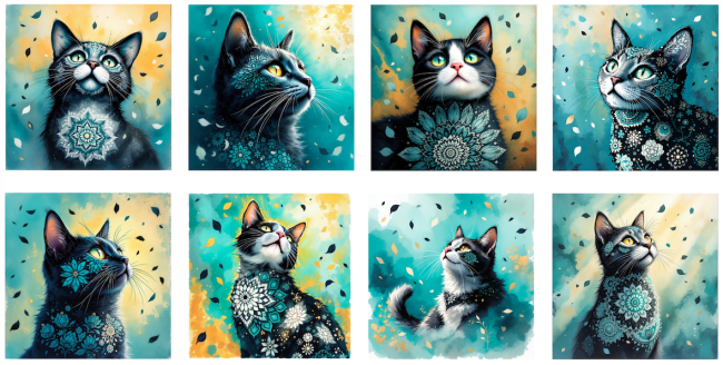 LINGETTE CHAT MANDALA TURQUOISE
