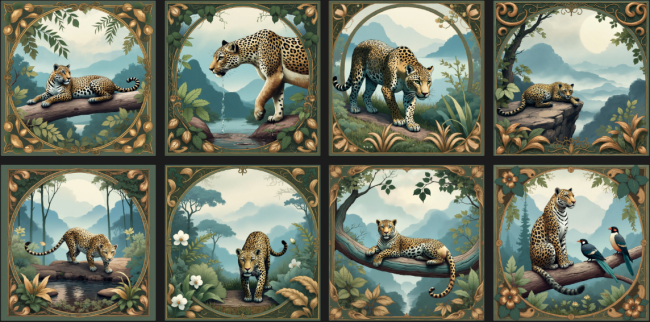 lingette leopard jungle vert