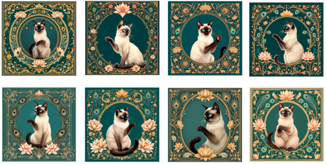 LINGETTE SIAMOIS ART NOUVEAU TEAL