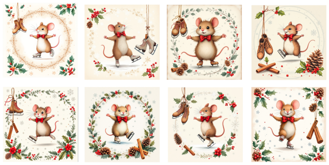LINGETTE SOURIS PATINS