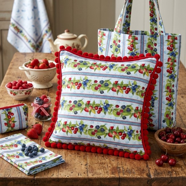 fruits patchwork picnic rayures scene 2