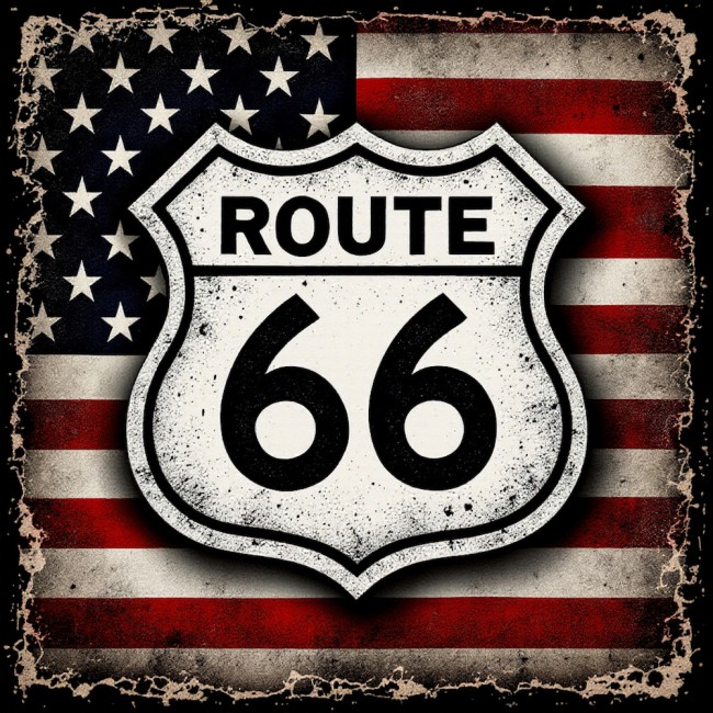 ROUTE 66 BLANC ROUGE BLANC