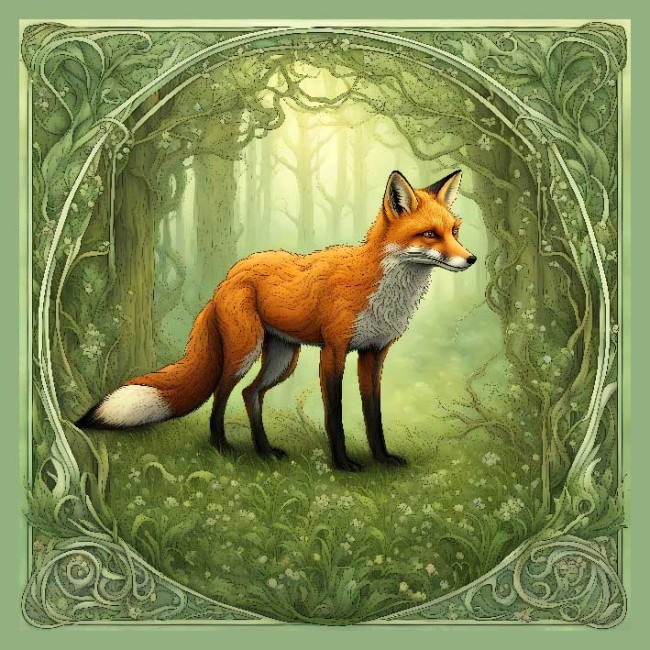 RENARD ART NOUVEAU VERT