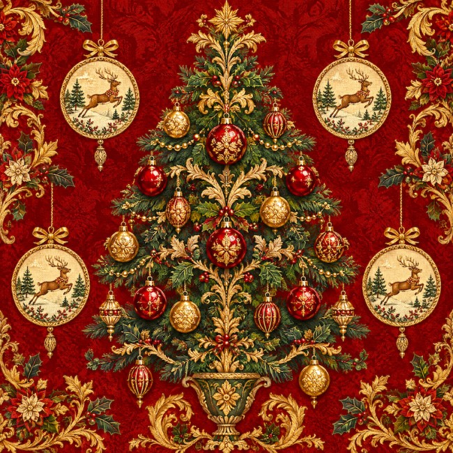 SAPIN MEDAILLONS CERFS