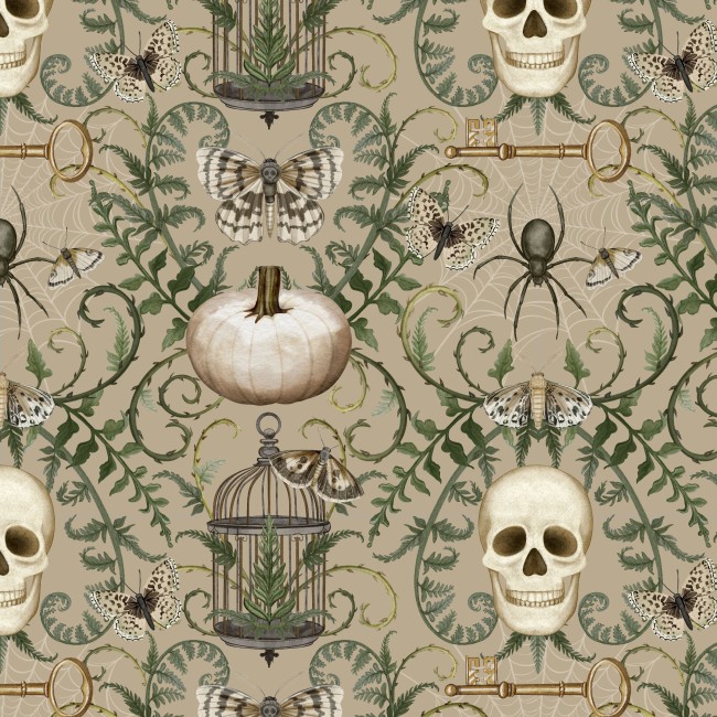 dark academia damask tan