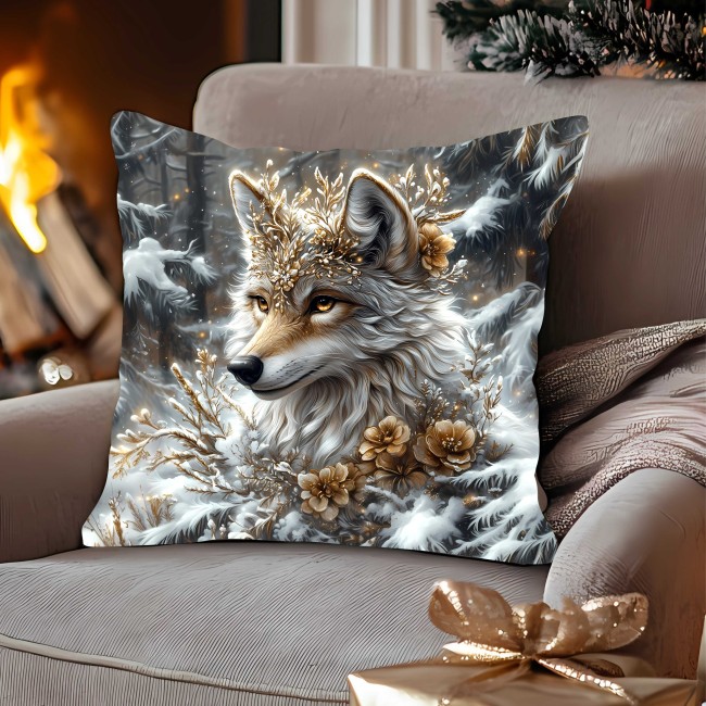 coussin loup gold