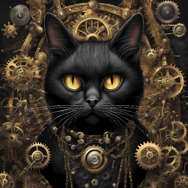 steampunk chat noir