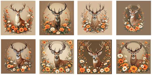 5 LINGETTE CERFS AUTOMNE