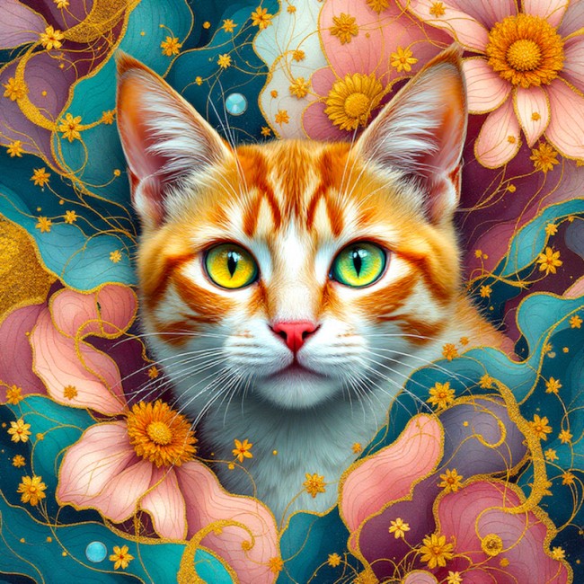 chat roux volutes