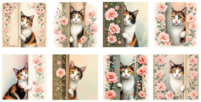 LINGETTE CHAT PARAVENT PIVOINES