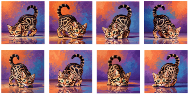 LINGETTE CHAT MUR VIOLET ORANGE