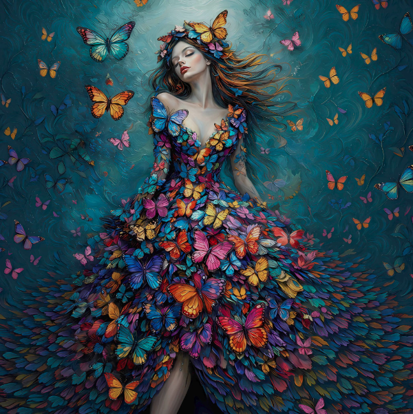 FEMME ROBE PAPILLONS