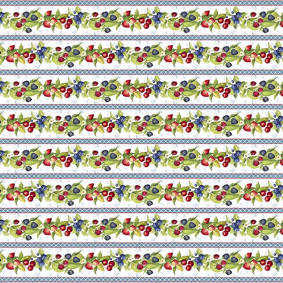 fruits patchwork picnic rayure