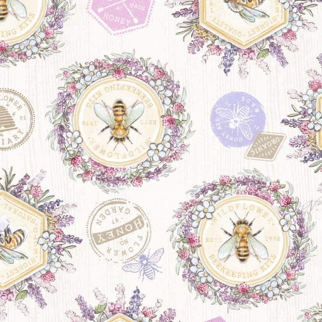 sweet honey bee medallions - lumin fabrics mars