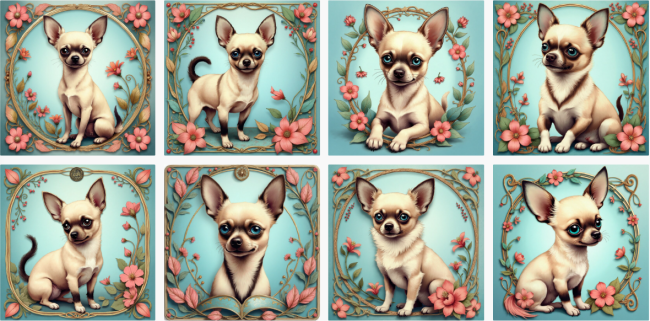lingette chihuahuas beiges turquoise