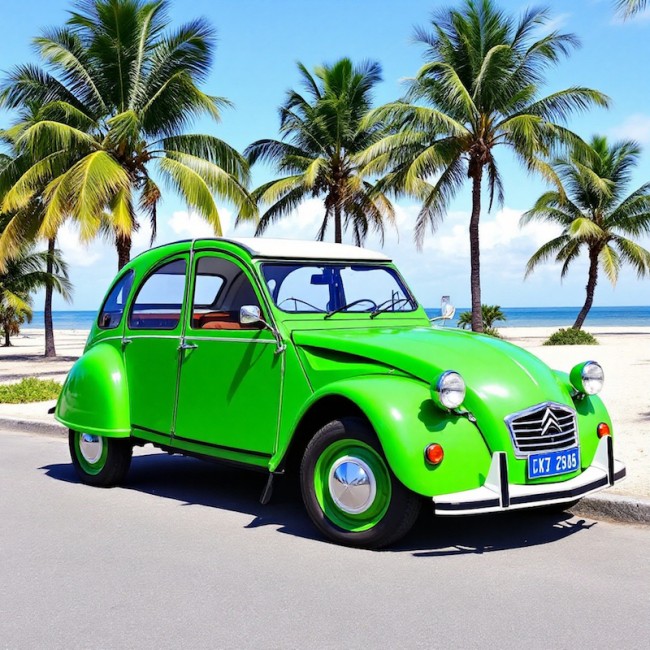2CV VERTE JANTES VERTES