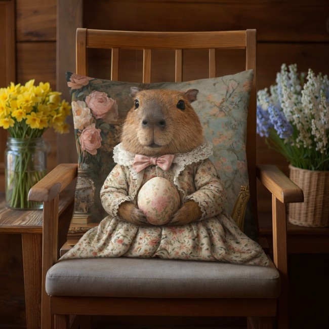 romantique capybara oeuf coussin