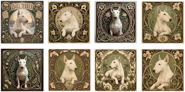 LINGETTE BULL TERRIER BLANC
