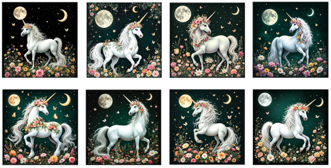 LINGETTE LICORNES CLAIR LUNE NOIR