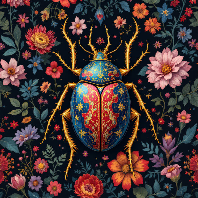 scarabee floral rouge