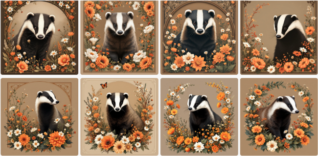 6 lingette blaireau automne