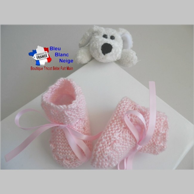 bonnet chaussons bébé tricotés main