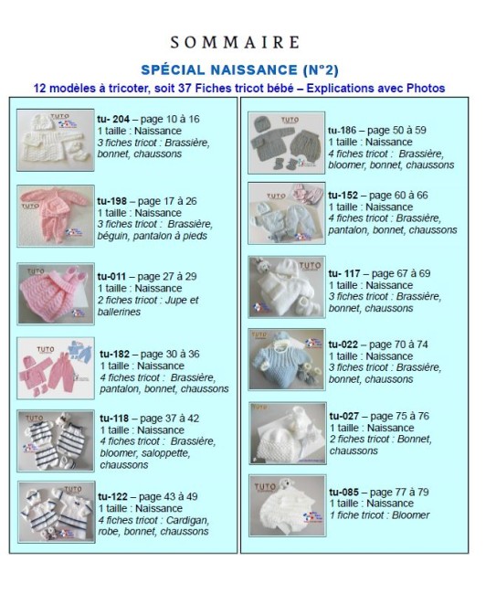 Livre tricot bébé en PDF