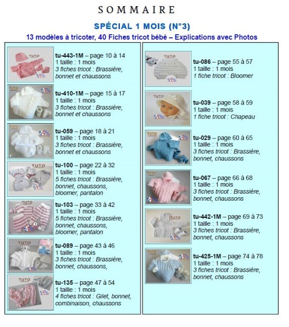 Livre tricot bébé en PDF