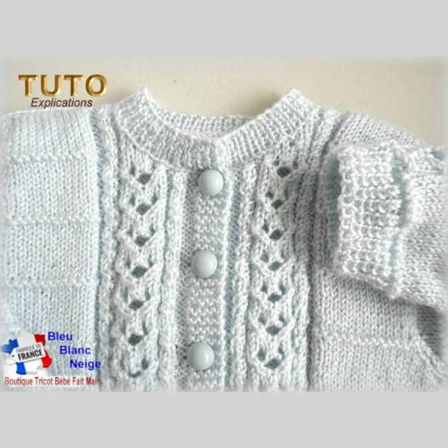 Gilet tricot bb patron à tricoter modèle layette bb fait-main en pdf Gilet tricot bb patron à tricoter