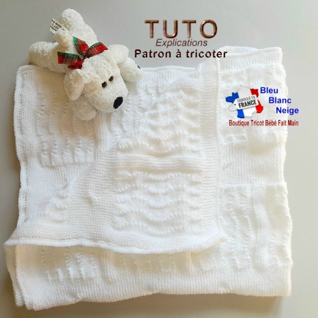 Patron tricot bébé couverture layette