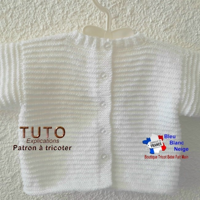 Patron tricot bébé – 1 mois - PDF - ensemble Brassière et pantalon - modèle layette à tricoter - cadeau de naissance Brassière tricot bébé patron à tricoter