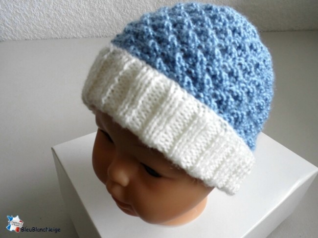 Bonnet chaussons bébé tricotés main