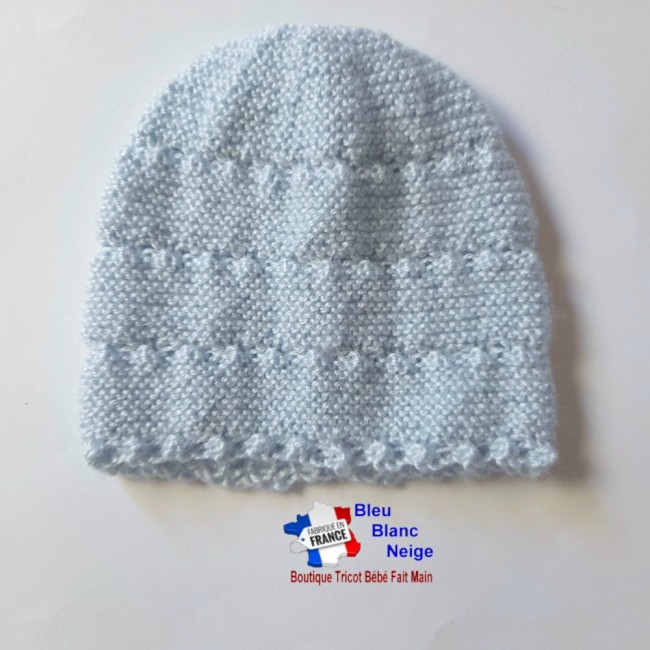 Bonnet chaussons bébé tricotés main