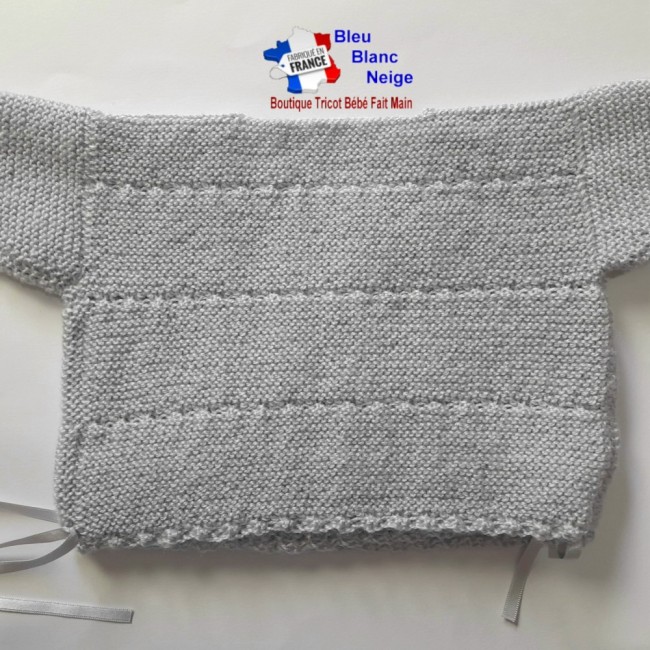 Brassière tricot bébé 3 mois fille - en laine certifiée OEKO-TEX - tricotée main - layette fait main - cadeau de naissance Brassière tricot bébé layette tricotée main