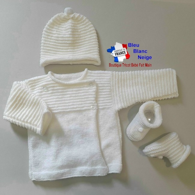 Layette tricot bébé tricotée main