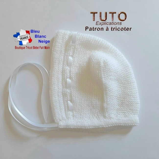 Patron tricot bébé – 1 mois - PDF - ensemble Brassière, Béguin et chaussons - modèle layette à tricoter - cadeau de naissance Patron à tricoter layette tricot bébé