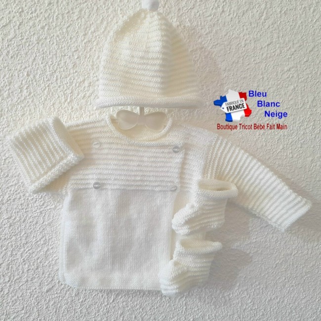Layette tricot bébé tricotée main