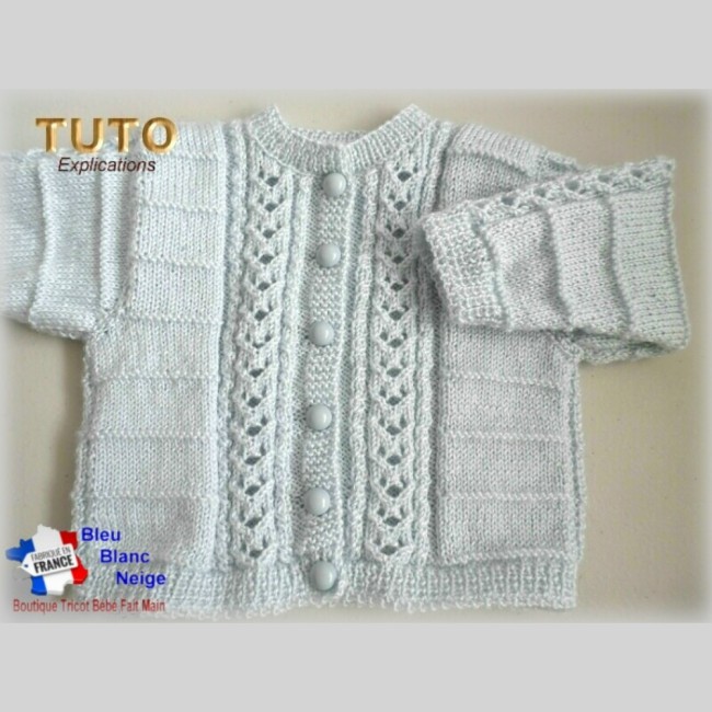 Gilet tricot bb patron à tricoter modèle layette bb fait-main en pdf Gilet tricot bb patron à tricoter